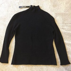 NWT Charlie B Black Funnel Neck Sweater Size XS